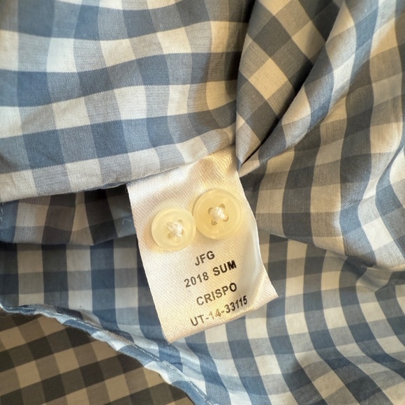 UNTUCKit NWT Women’s Blue White Gingham Button-Down Shirt, Size 12 100% Cotton - Picture 9 of 9